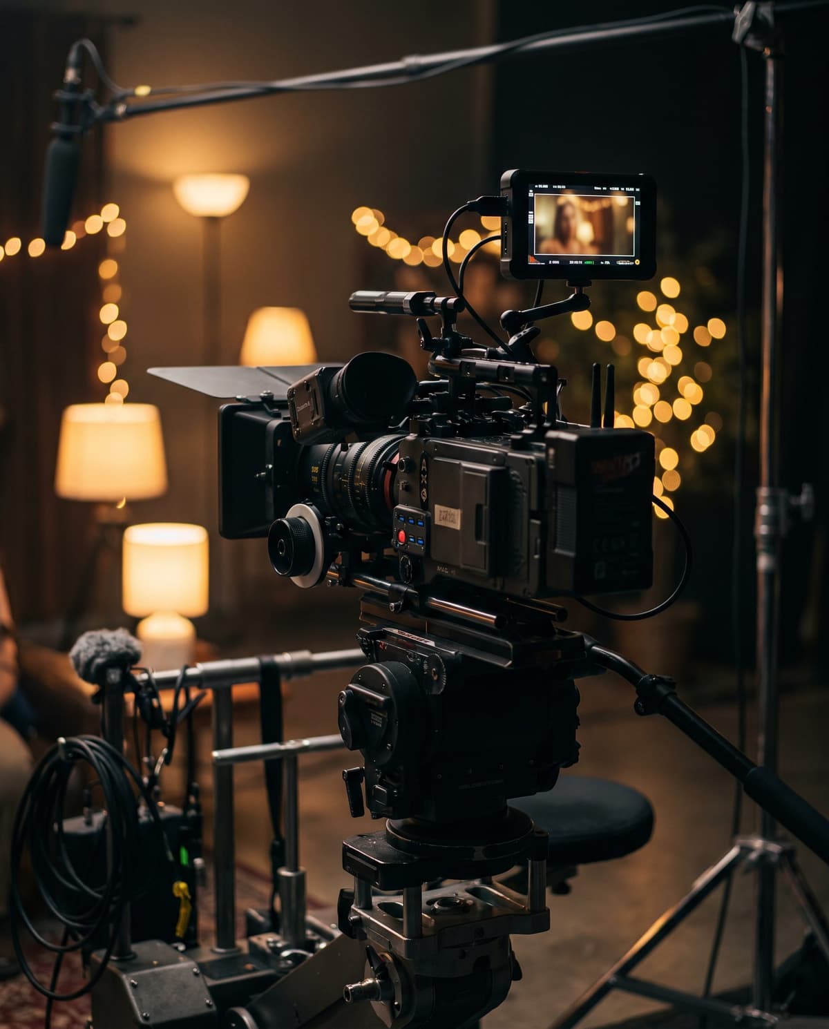 Cinema camera on a film set