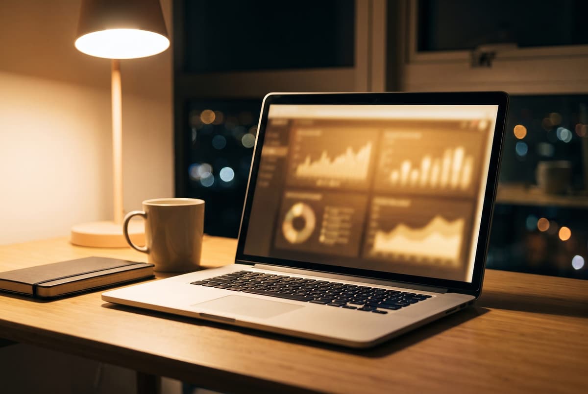 Laptop showing a SaaS analytics dashboard