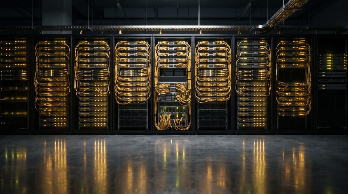 Wall of networking equipment in a data hall