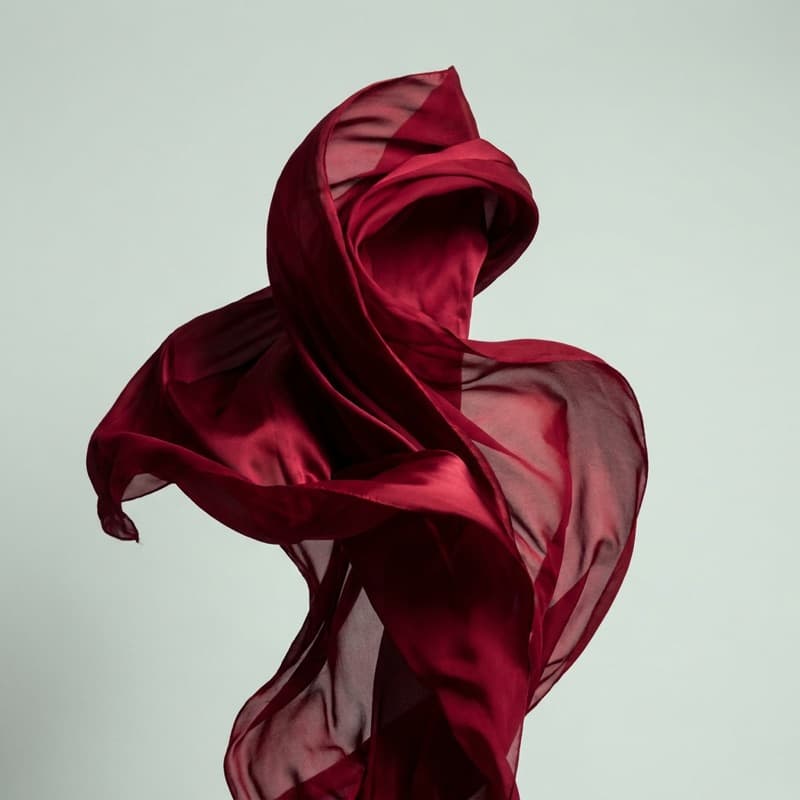 Red fabric editorial