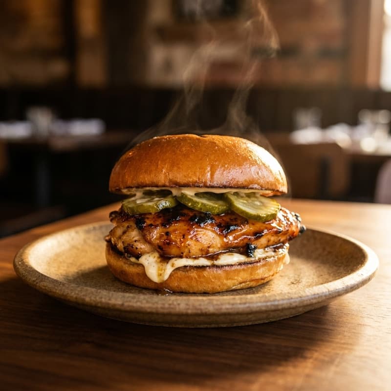 Wood-fired chicken sandwich