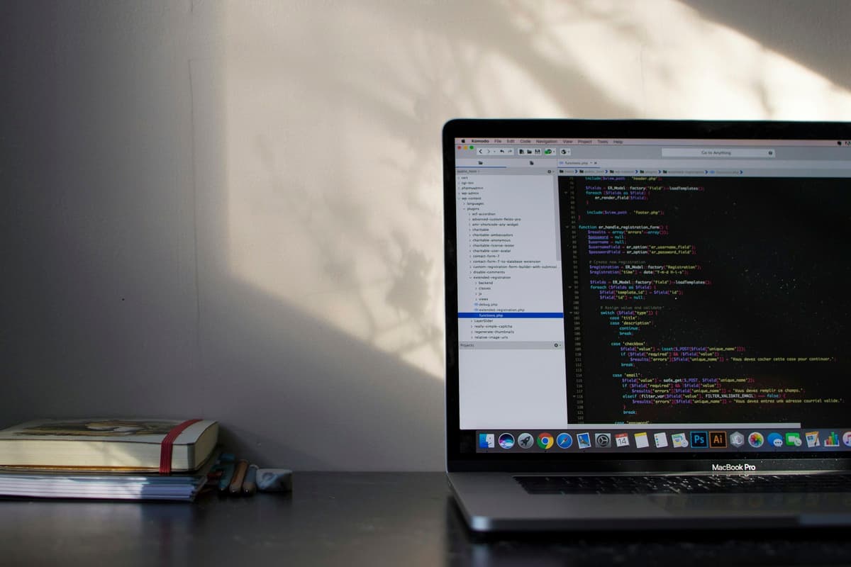 MacBook Pro showing programming language
